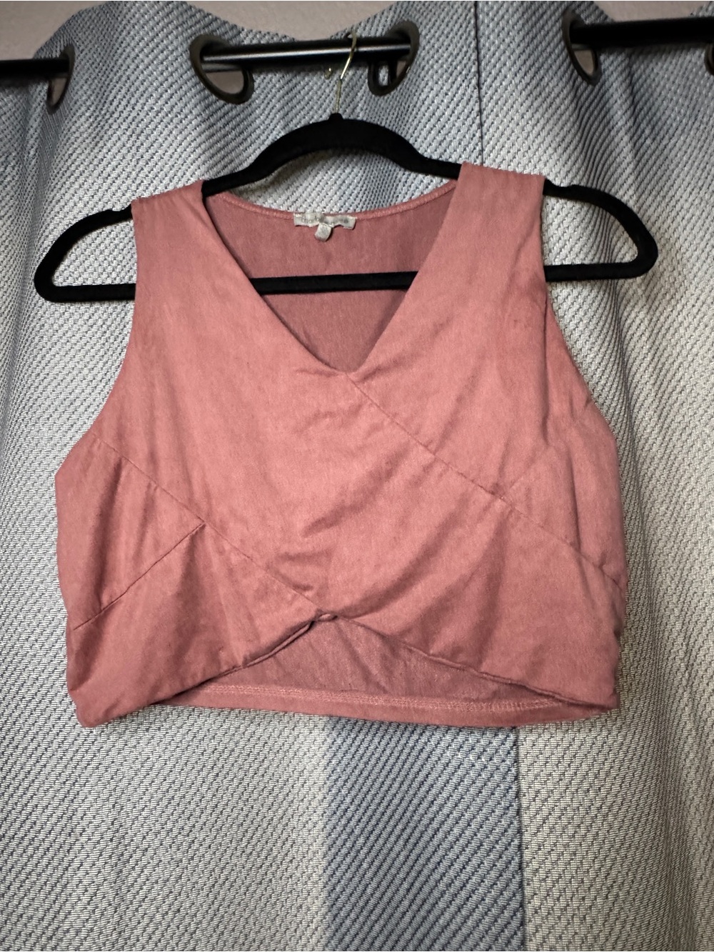 Charlotte Russe Pink Suede Vest Crop Top